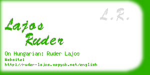 lajos ruder business card